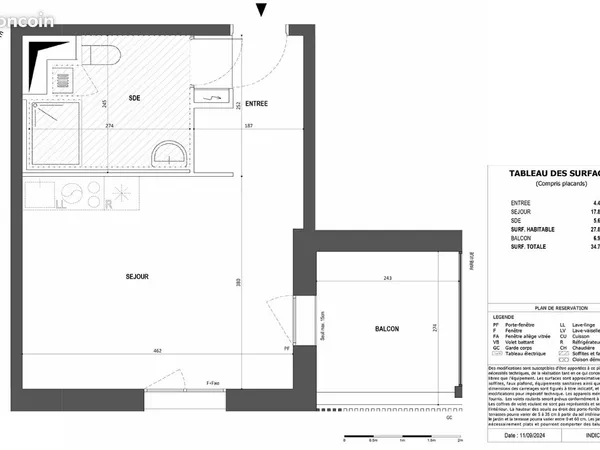 Appartement 1 pièce 27 m²