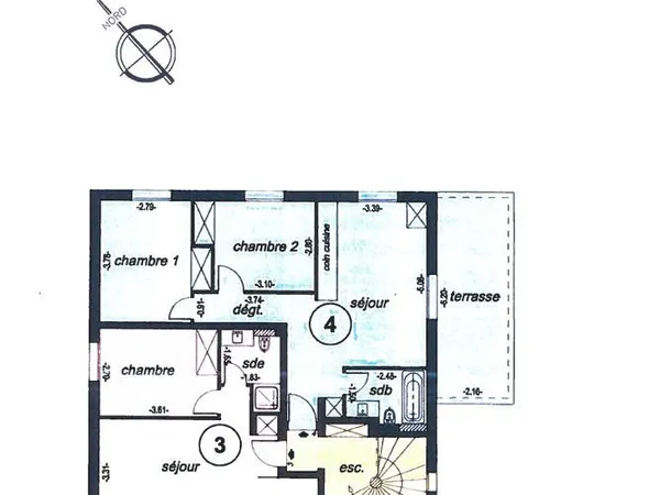 À louer - Appartement 3 pièces non meublé - 50 m² + terrasse 13,5 m² - Cave et Parking - Av. De Gras