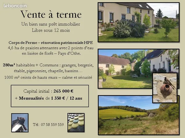 Belle Demeure 280 m² sur 4,6 ha attenants