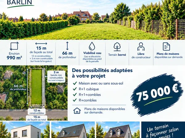Terrain à bâtir à Barlin - 990 m²