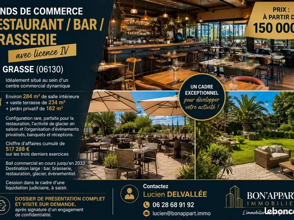Bar, brasserie, fonds de commerce, restaurant GRASSE