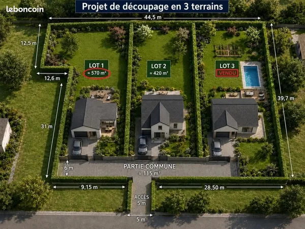 Terrain 570 m² Obenheim