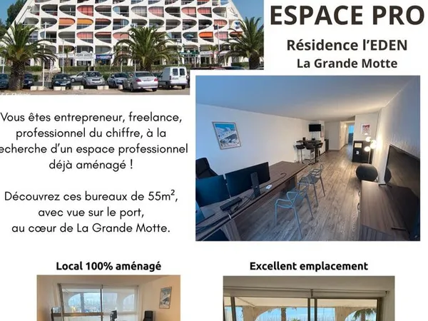 BUREAUX 55 m² VUE SUR LE PORT