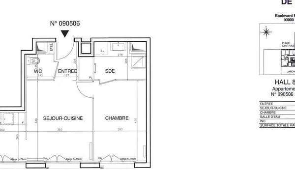 Appartement 2 pièces 44 m²