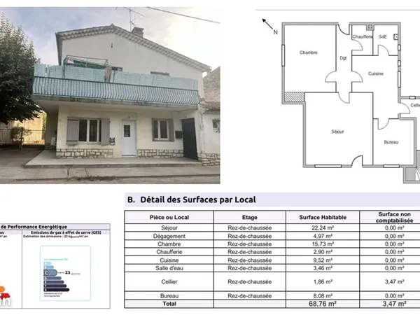 Location Appartement 68M2 Proche Gare Saint Genies de Malgoires