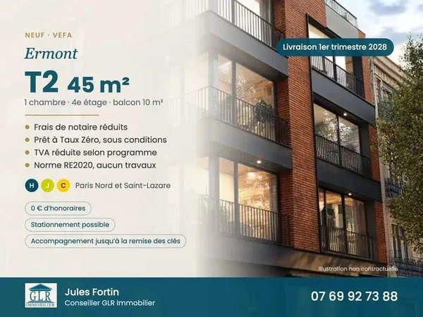 Appartement 2 pièces 45 m²