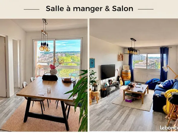 Appartement T3 rénové 73 m² - 9e étage - Vue dégagée - Saint-Priest