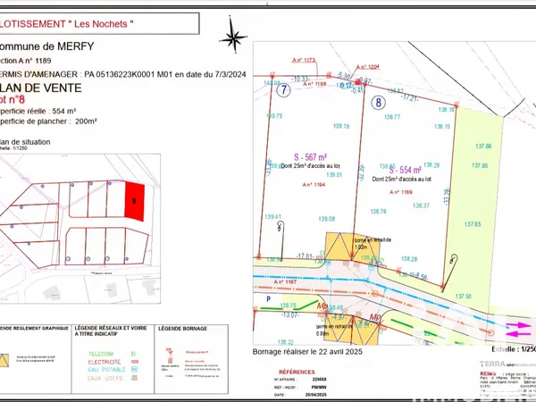 Terrain en individuel 554 m²