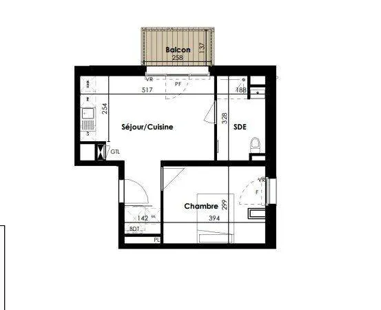 Appartement 3 pièces 58 m²