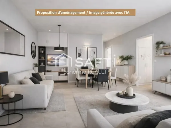 Appartement 3 pièces lumineux proche gare du Stade