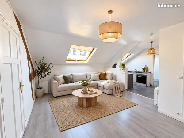 Appartement 2 pièces - 43 m² Carrez / plus de 50 m² au sol - dernier étage - gare à 2 min