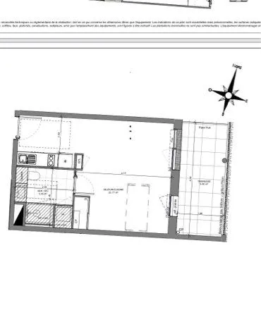 T1 BIS avec terrasse et parking en sous-sol