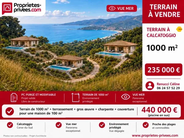 Terrain constructible avec PC purgé à Calcatoggio