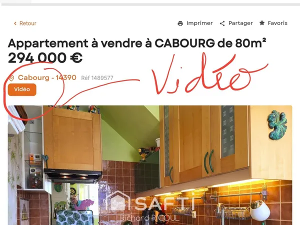 App Cabourg 63m² 85m² au sol - 2 ch en duplex - Terrasse - Parkg