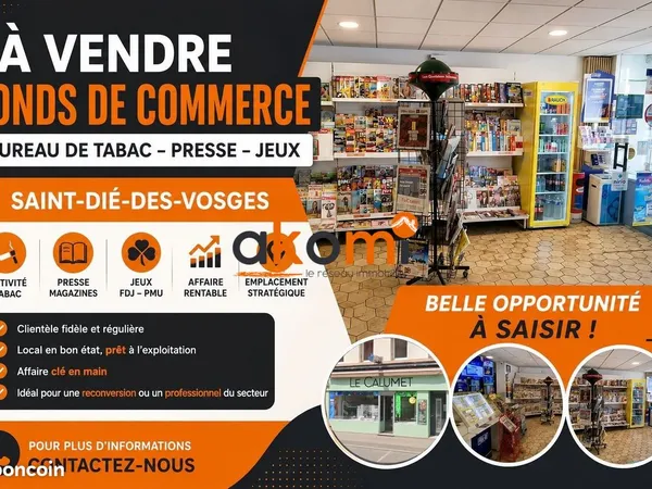 Fonds de commerce, jeux, presse, tabac 55 m² Saint-Dié-des-Vosges