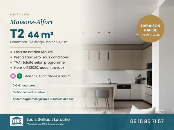 Appartement 2 pièces 44 m²