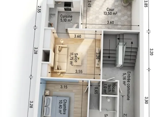 Immeuble de rapport de 2 appartements - AUNEAU