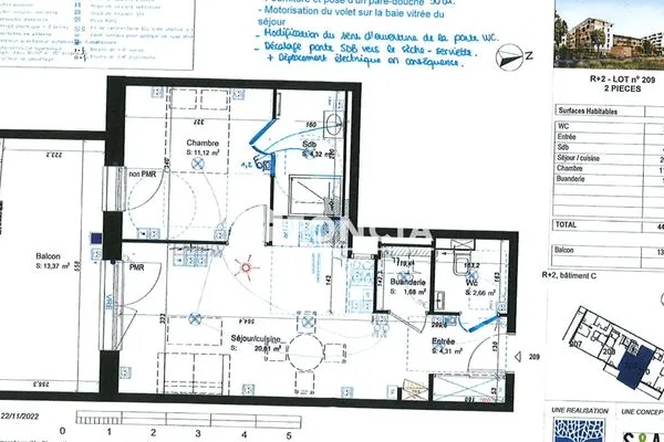 Appartement 2 pièces 45 m²
