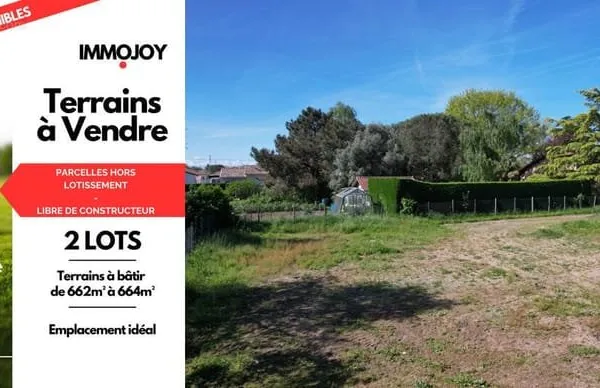 TERRAINS 662 m2 ou 664 m2 Emprise au Sol 40%