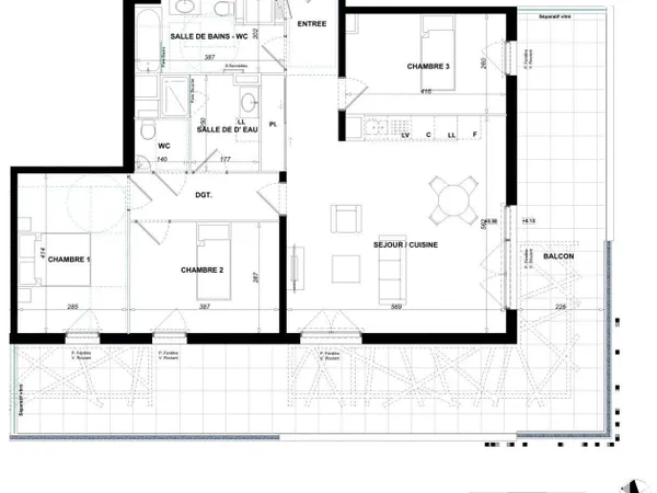 Appartement 4 pièces 77 m²