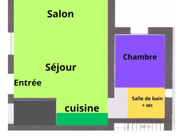 Appartement 2 pièces 54 m²