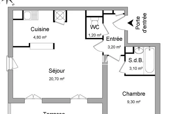 Appartement 2 pièces 42 m²