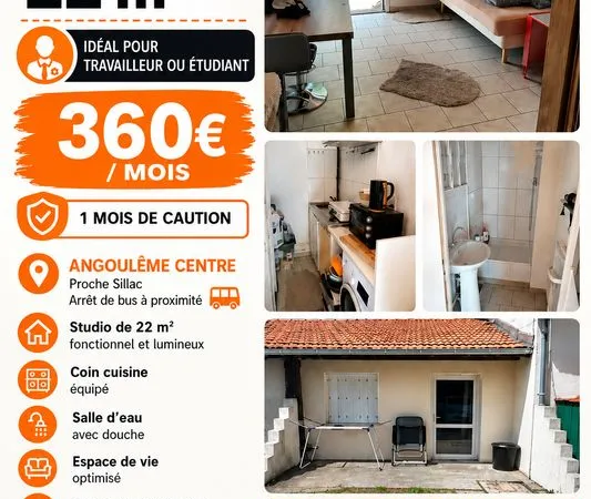 Location studio Angoulême centre