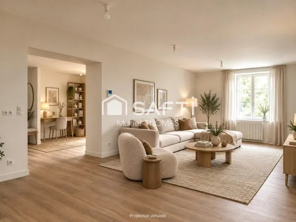 Saint-Chef, T3 rénové avec 2 chambres, garage et terrasse
