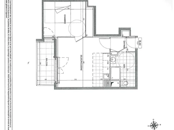 Appartement 2 pièces 43 m²