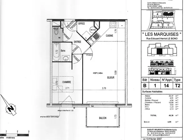 46m2 calme, proche commerces