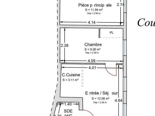 Appartement 2 pièces 27 m²