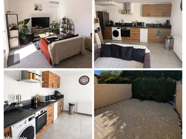 Charmant appartement T3 tout confort dans maison privée avec terrasse et parking privé fermé au coeu
