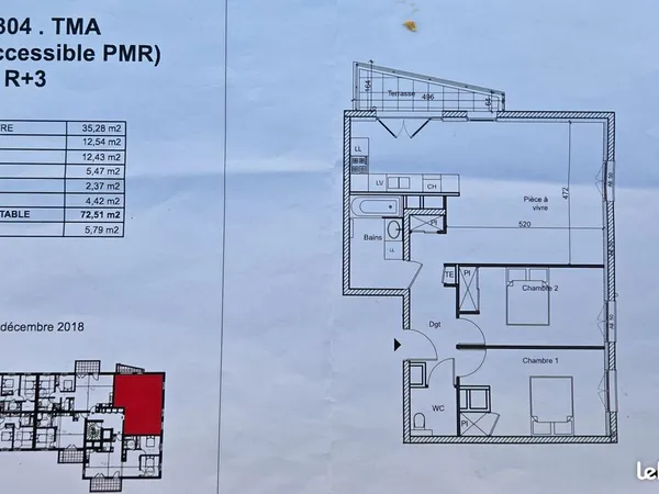 Appartement T3 - 72.52m²