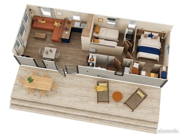 Mobil home clé en main avec terrain sur PRL à l'année