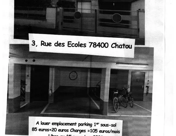 Location parking en sous sol