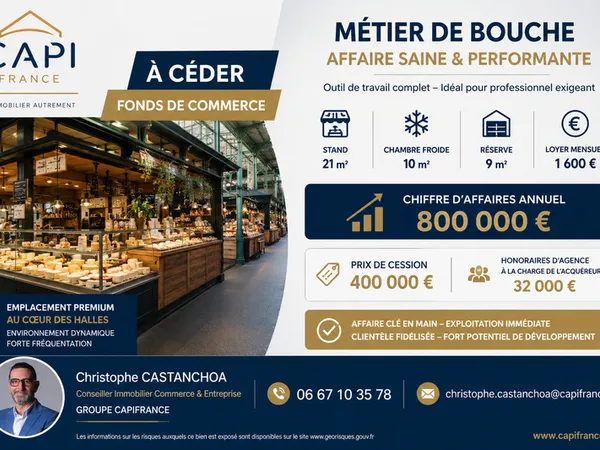 À CÉDER  Fonds de commerce