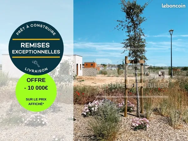 Terrain 333 m² prêt à construire VENDRES 34350