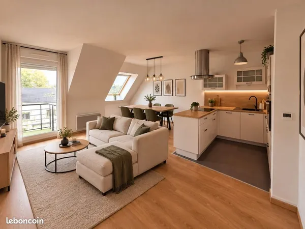 Villeneuve d'ascq - t3 de 63 m² utiles (59 m² carrez) - dernier étage - balcon - garage + parking
