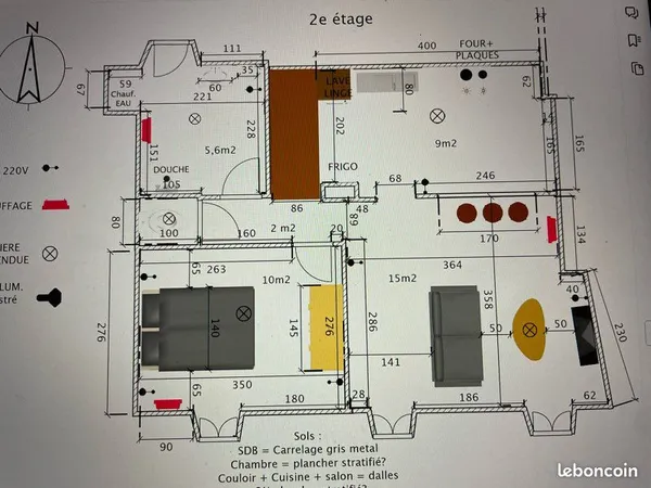 T2 meublé 45 m2 neuf