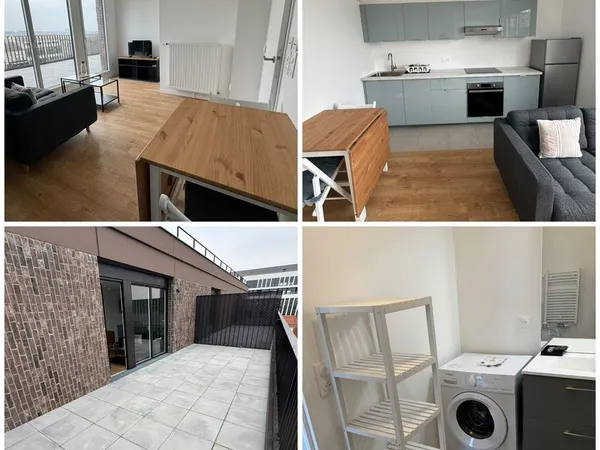 Bagneux T2 meublé au dernier étage, deux terrasses de 41 m², proche métro ligne 4