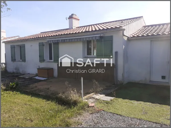 A Barbâtre, maison de plain-pied de 75m2 de surface habitable sur une propriété de 600m2.