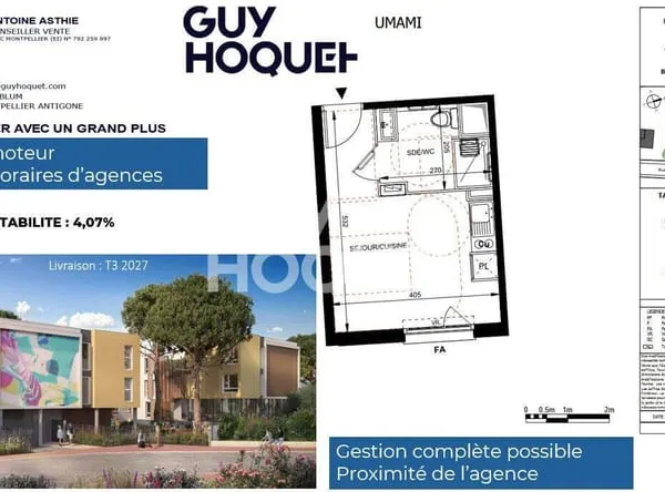 Appartement 1 pièce 20 m²