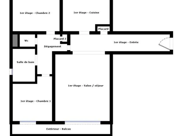 Appartement T3 traversant 60m2 avec balcon et parking sécurisé- Dijon Rue d'Auxonne