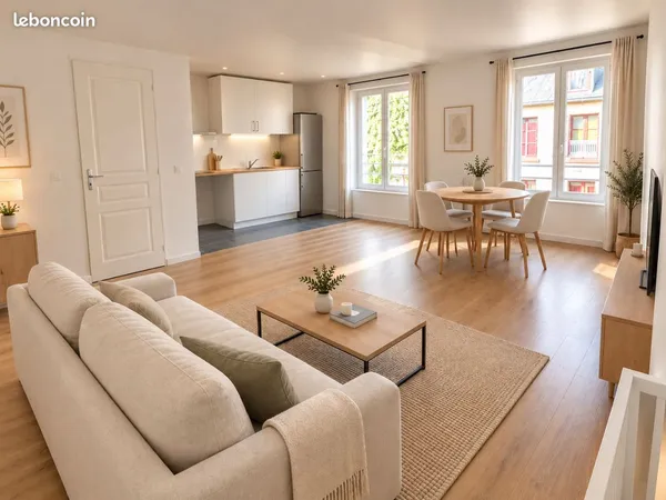 Appartement F3 rénové - 2 chambres - 68 m² au sol