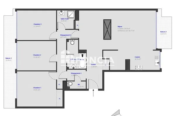 Appartement 4 pièces 102 m²