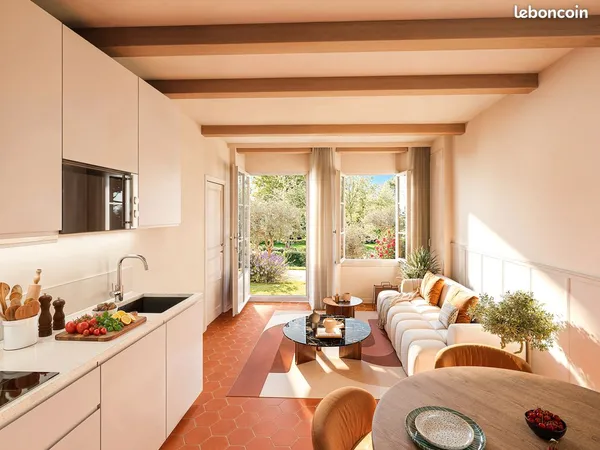 T3 rénové 49.3m² + jardin 43m² + parking double - ROGNES - 13