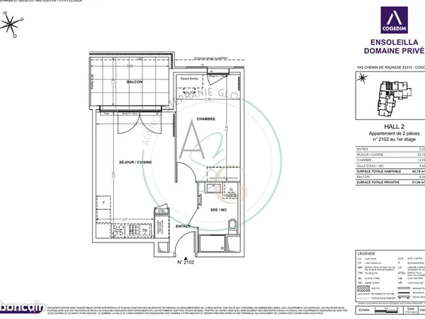 Appartement 2 pièces 42 m²