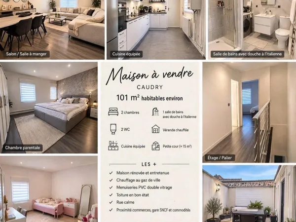 🏡 Maison rénovée de 101 m² avec cour - Caudry