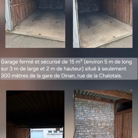 Garage fermé 15 m² à 300 m gare Dinan