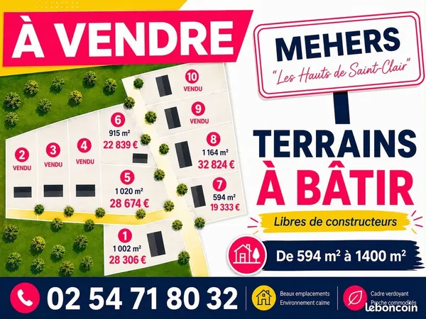 Vente terrains lotissement